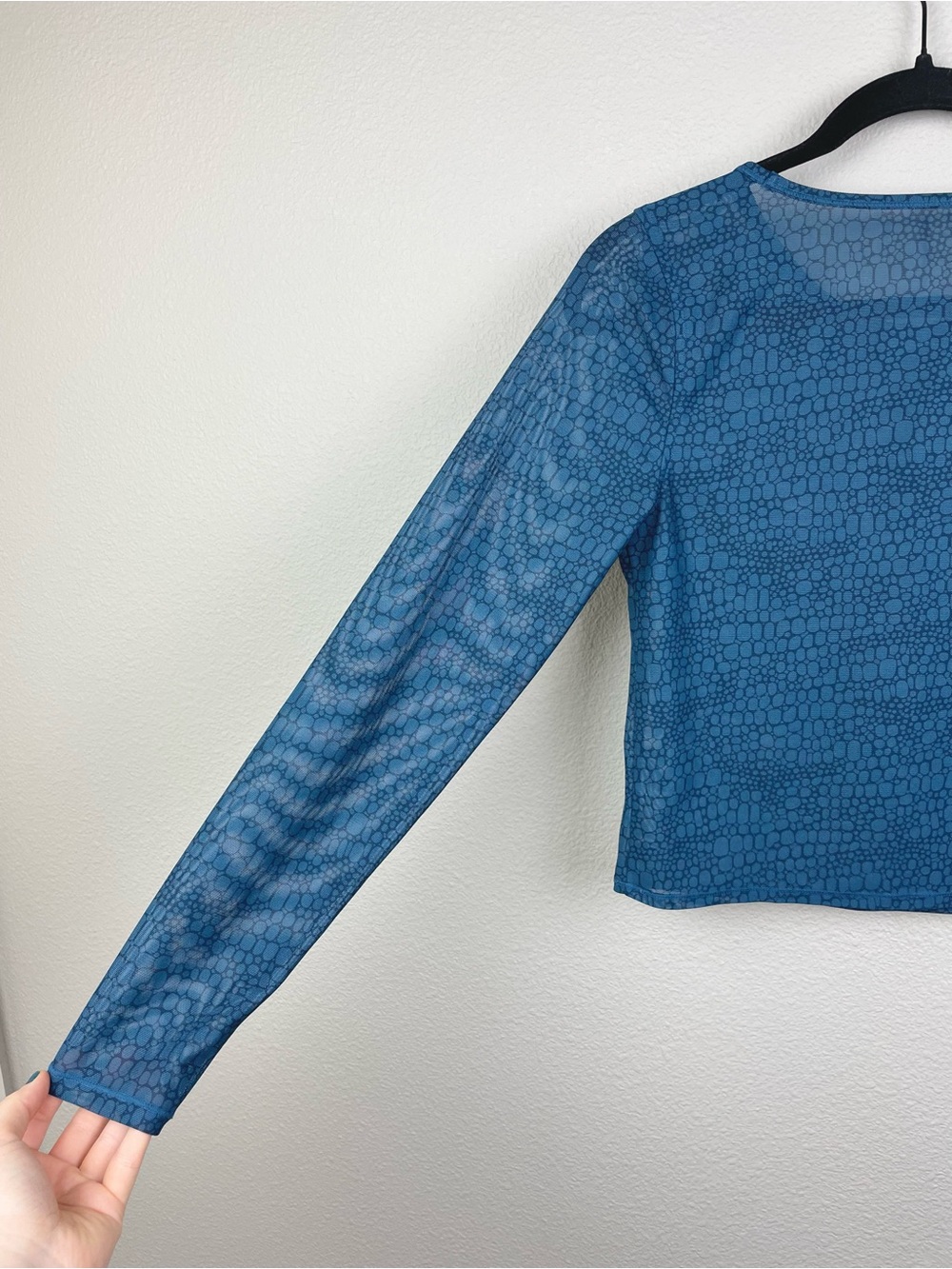 Sweaty Betty Women's Medium Momentum Workout Long Sleeve Top Beetle Blue Croc - Picture 16 of 16